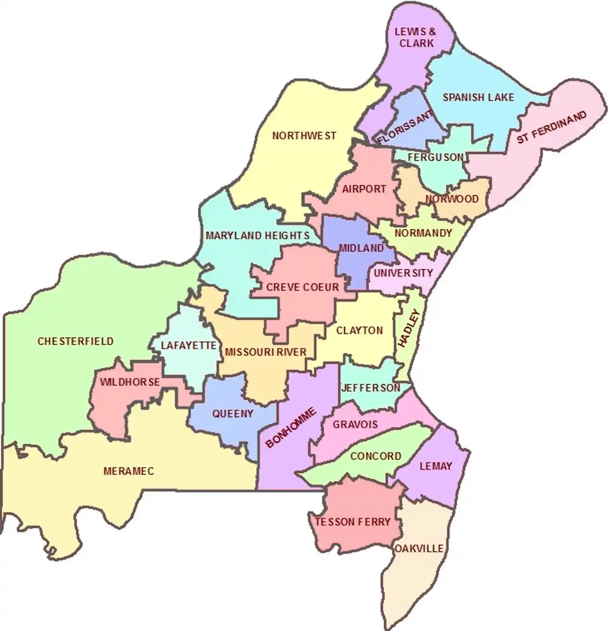 St Louis County Township Map Republican Central Committee Of St Louis County - Townships