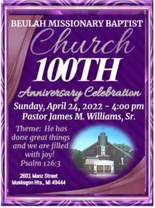 100th Year Souvenir Booklet - Beulah Baptist Church -r