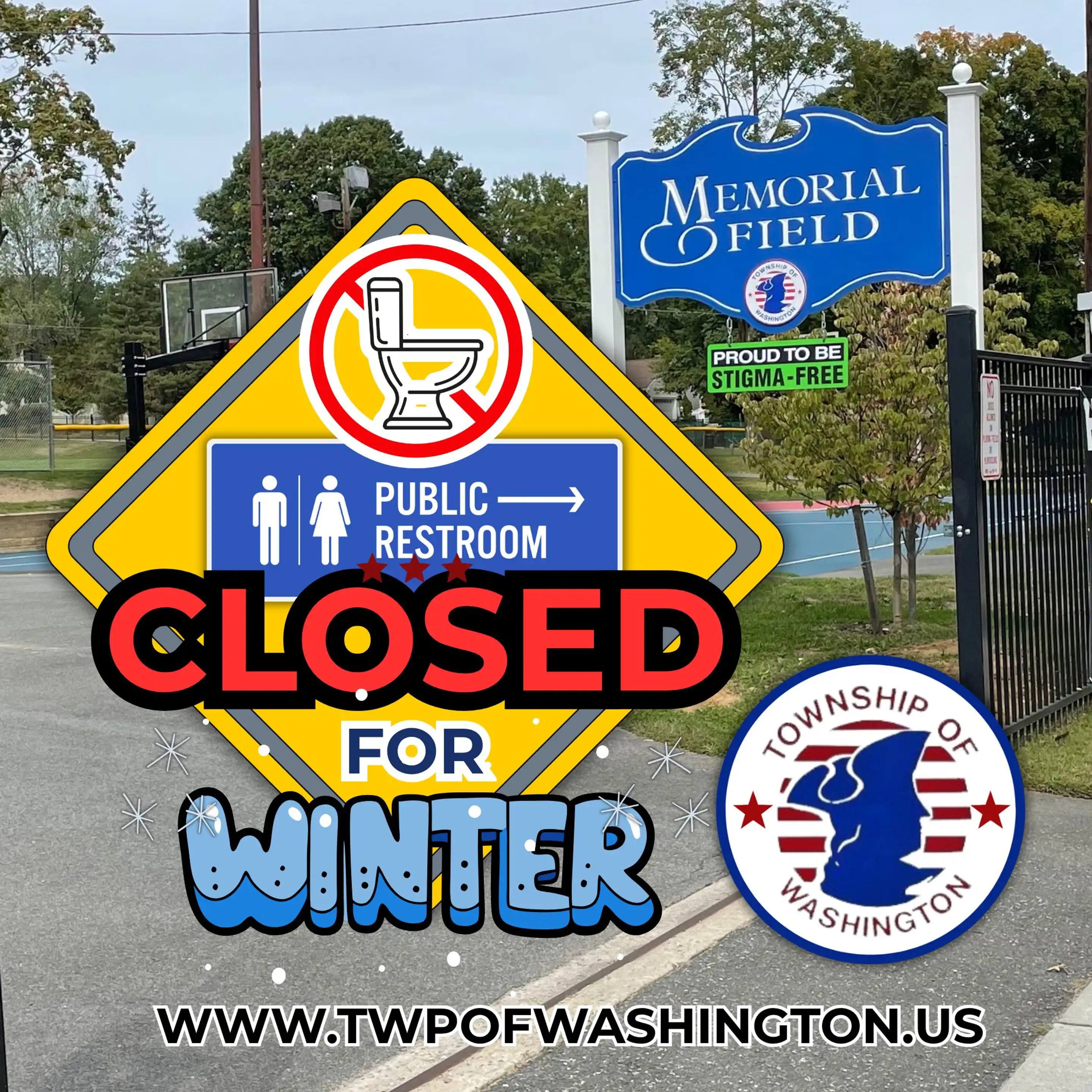 Memorial Field Restrooms Closed for the Winter - The Township of Washington