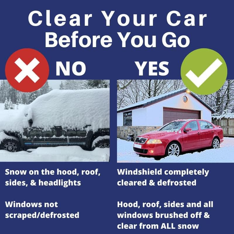 Are you required by law to clean snow off your car?
