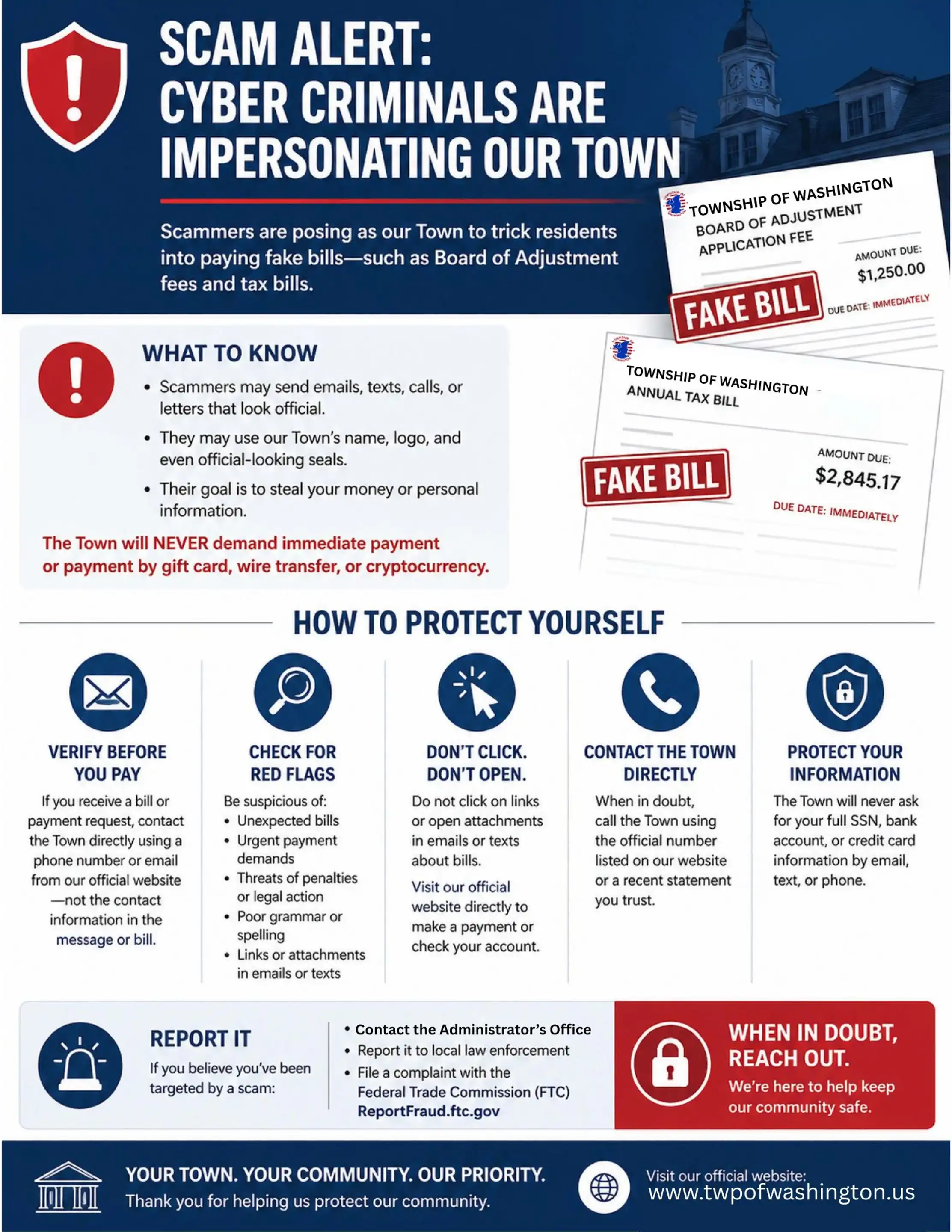 SCAM ALERT! - The Township of Washington