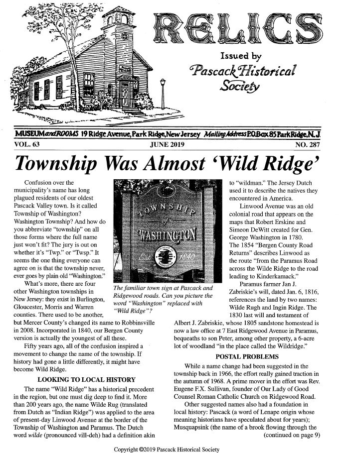 History - The Township of Washington