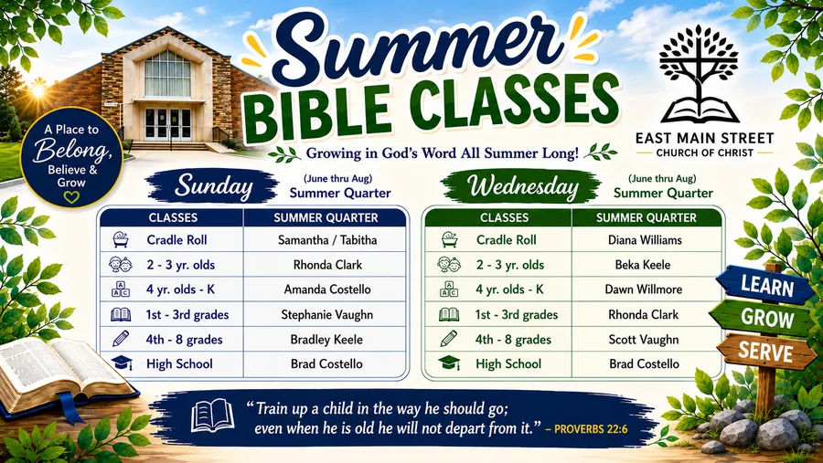 Bible Classes - East Main Street Church of Christ