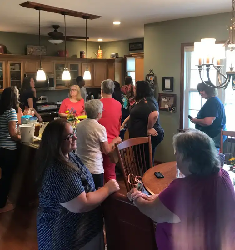 Ladies get together at one of the ladies home.