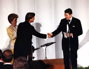 Christopher Parkening with President Reagan