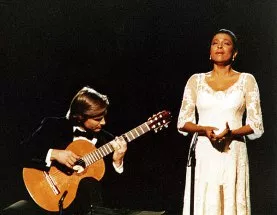 Christopher Parkening performing at the 1987 Grammy® telecast performance with Kathleen Battle