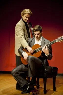 Christopher Parkening with student Kevin Enstrom.