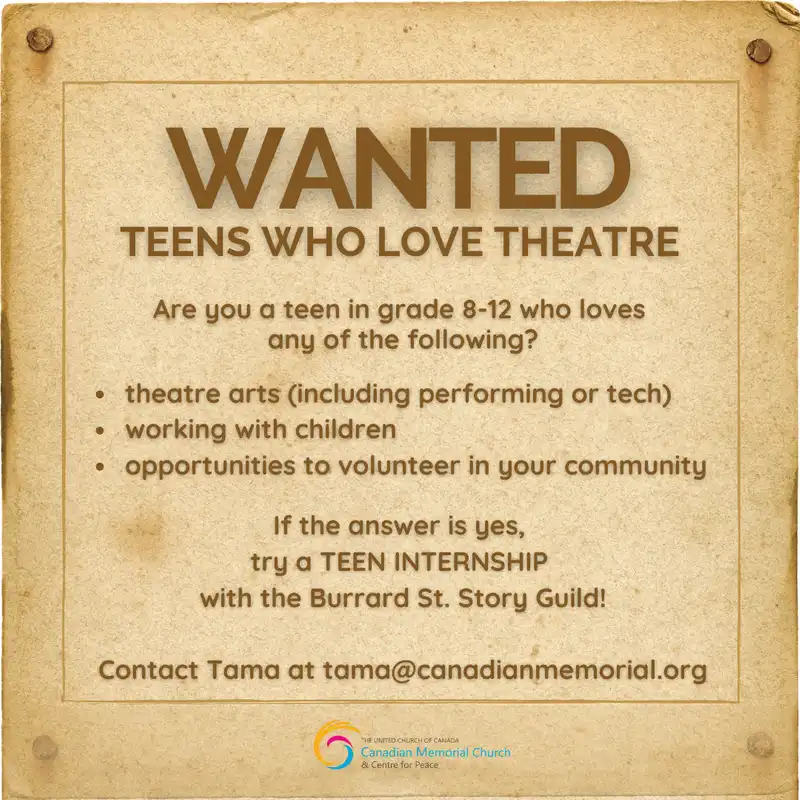 Story Guild Teen Internships - Canadian Memorial United Church