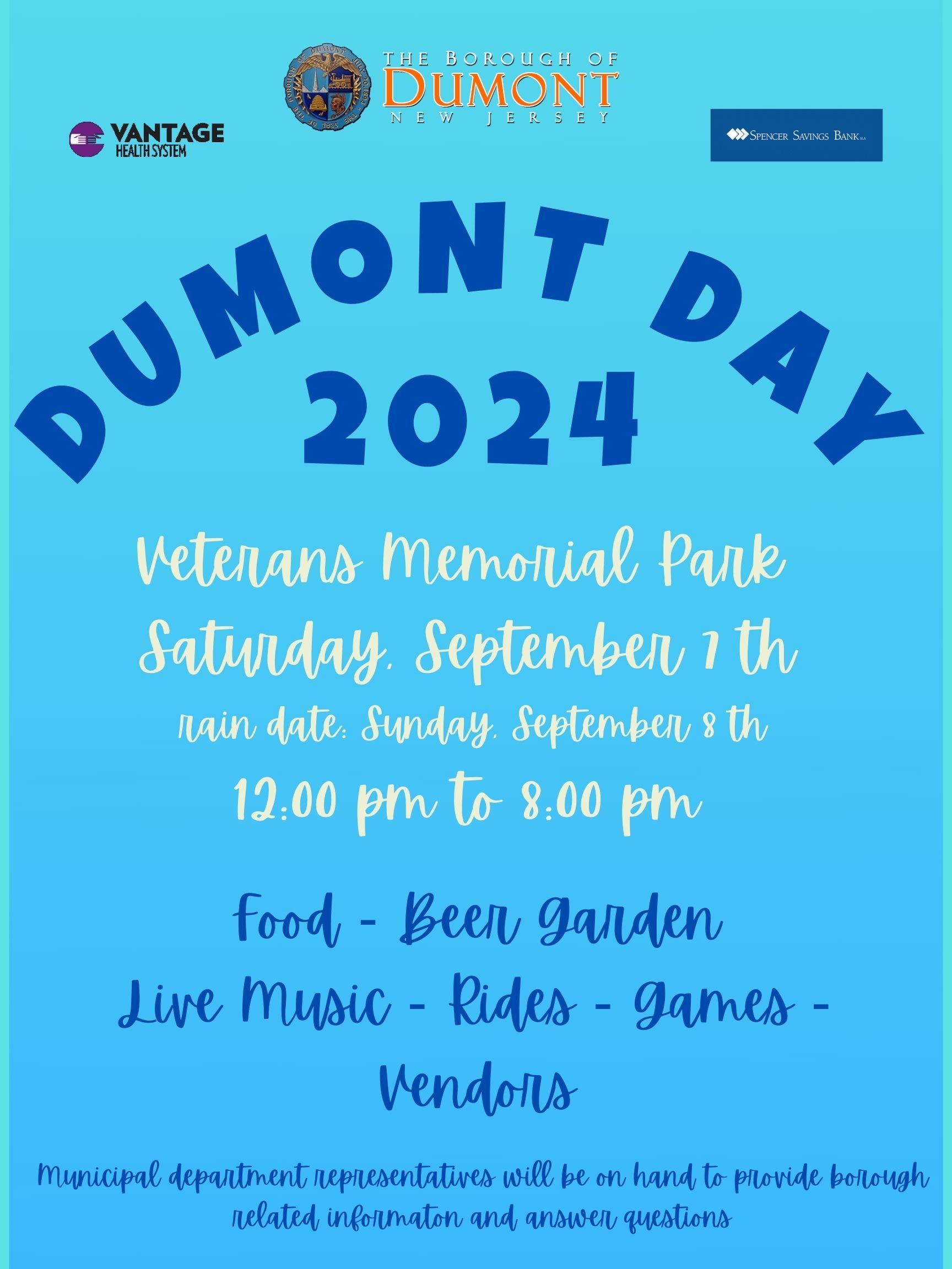 Dumont Day - September 7, 2024 - Borough of Dumont